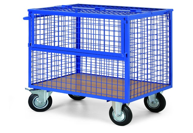 Schrankwagen mit Drahtwänden und Deckel
