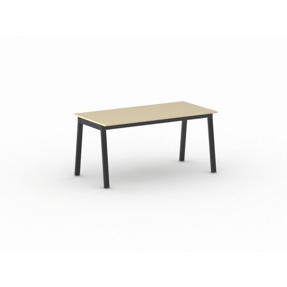 Schreibtisch, Mehrzwecktisch PRIMO BASIC, 1600 x 800 mm, schwarzes Fußgestell, Birke
