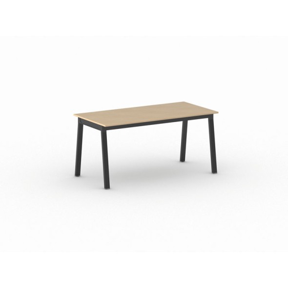 Schreibtisch, Mehrzwecktisch PRIMO BASIC, 1600 x 800 mm, schwarzes Fußgestell, Buche
