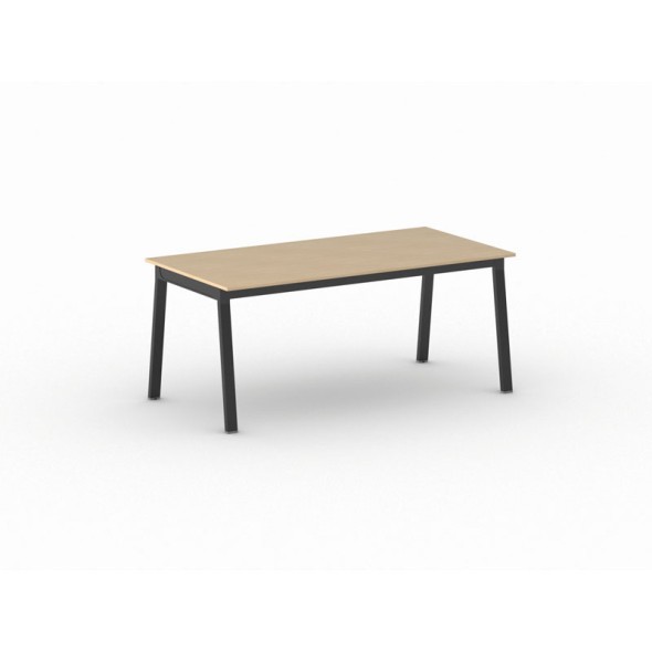 Schreibtisch, Mehrzwecktisch PRIMO BASIC, 1800 x 900 mm, schwarzes Fußgestell, Buche