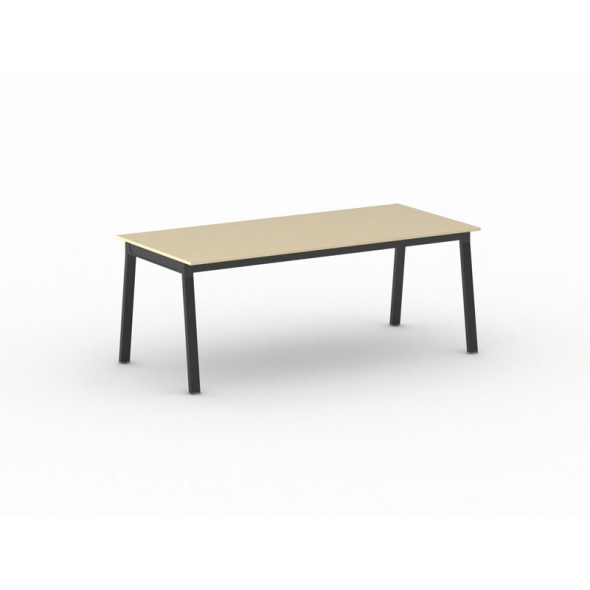 Schreibtisch, Mehrzwecktisch PRIMO BASIC, 2000 x 900 mm, schwarzes Fußgestell, Birke