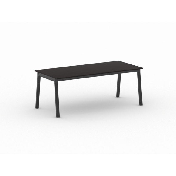 Schreibtisch, Mehrzwecktisch PRIMO BASIC, 2000 x 900 mm, schwarzes Fußgestell, wenge