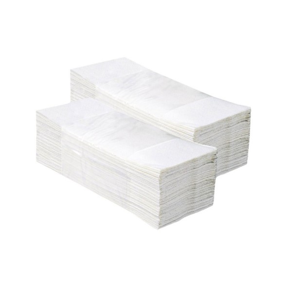 Skládané papírové ručníky, dvouvrstvé, 3200 ks, bílé