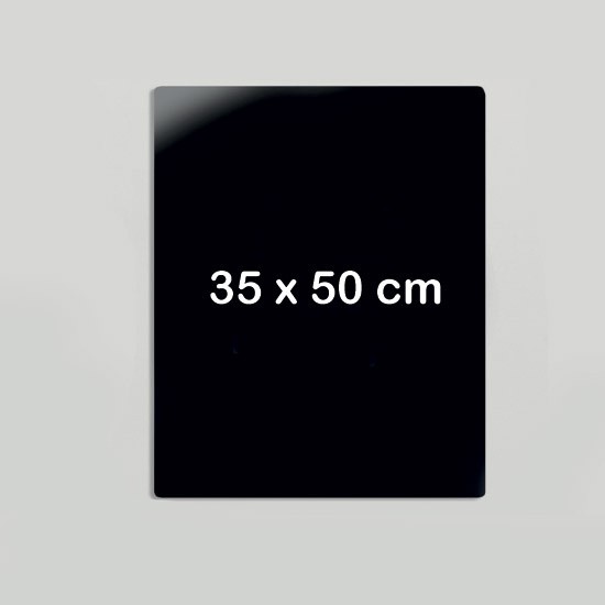 Skleněná magnetická tabule na zeď, černá, 500 x 350 mm