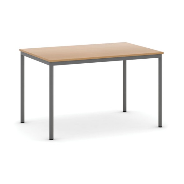 Stół do jadalni i stołówki, 1200 x 800 mm, ciemnoszara konstrukcja, buk