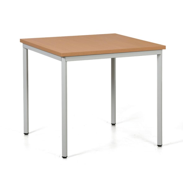 Stół do jadalni TRIVIA, jasnoszara konstrukcja, 800 x 800 mm, buk