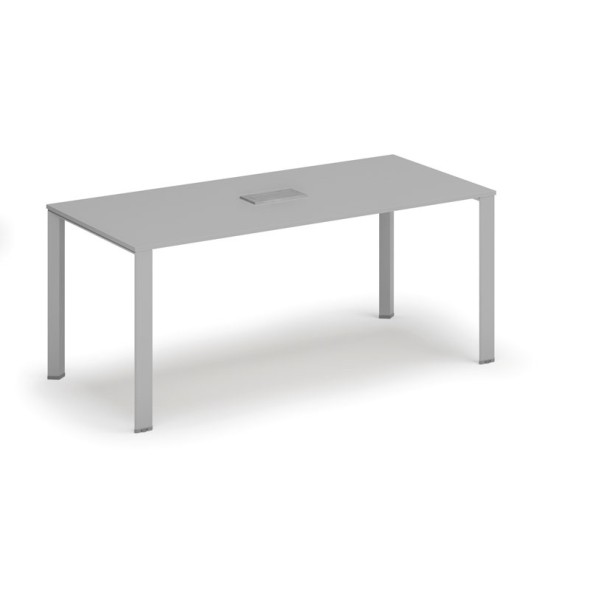 Stôl INFINITY 1800 x 900 x 750, sivá + stolová zásuvka TYP I, strieborná