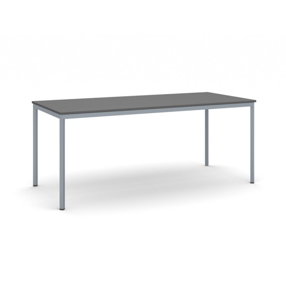 Stôl jedálenský, 1800 x 800 mm, doska grafit, podnož tm. sivá