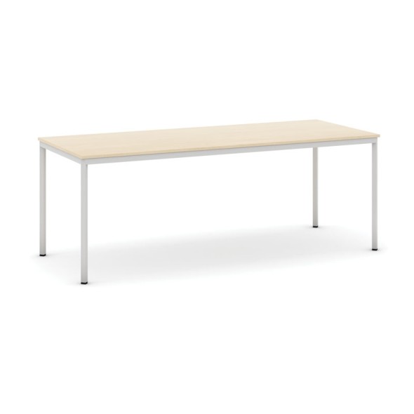 Stôl jedálenský, 2000 x 800 mm doska breza, podnož sv. sivá
