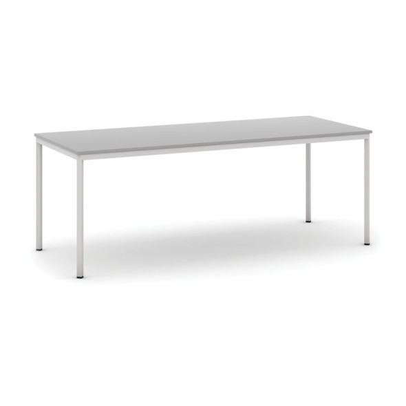 Stôl jedálenský, 2000 x 800 mm doska sivá, podnož sv. sivá