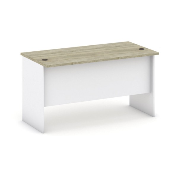 Stôl písací rovný MIRELLI A+, dĺžka 1400 mm, biela/dub sonoma