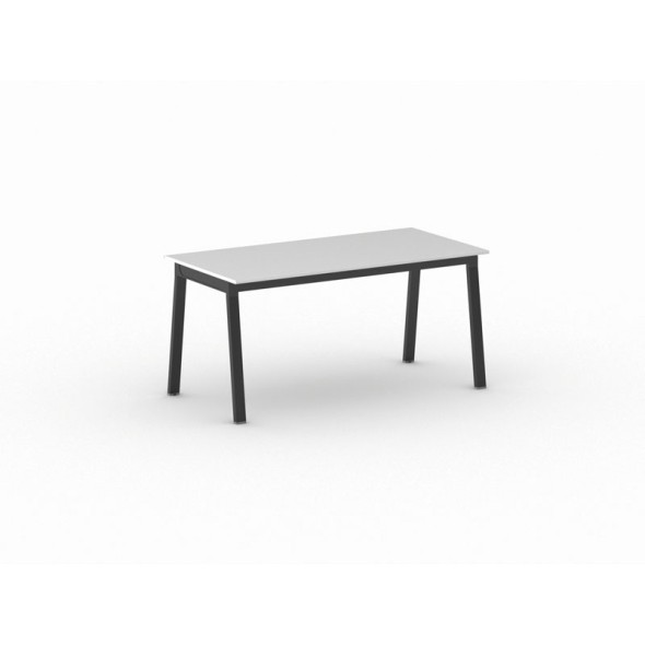 Stół PRIMO BASIC z czarnym stelażem, 1600 x 800 x 750 mm, biały