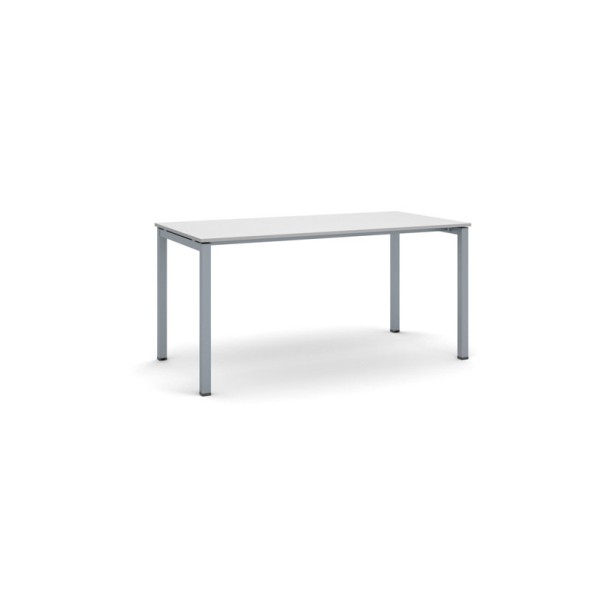 Stôl PRIMO SQUARE so sivostriebornou podnožou 1600 x 800 x 750 mm, sivá
