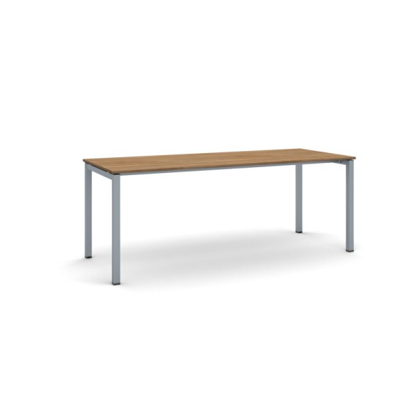Stôl PRIMO SQUARE so sivostriebornou podnožou 2000 x 800 x 750 mm, orech
