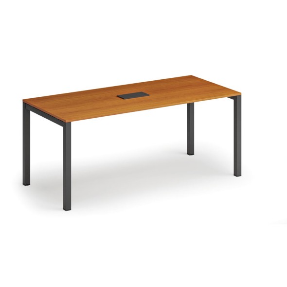 Stôl SQUARE 1800 x 800 x 750, čerešňa + stolová zásuvka TYP I, čierna