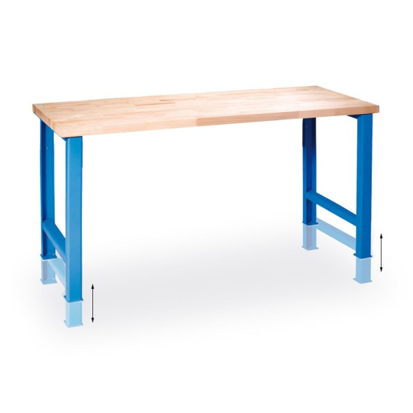 Stół warsztatowy GÜDE Variant, regulacja wysokości, 1200 x 800 x 850 - 1050 mm, niebieski