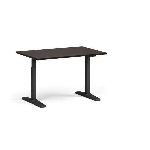 Stół z regulacją wysokości, elektryczny, 675-1325 mm, blat 1200x800 mm, podstawa czarna, wenge