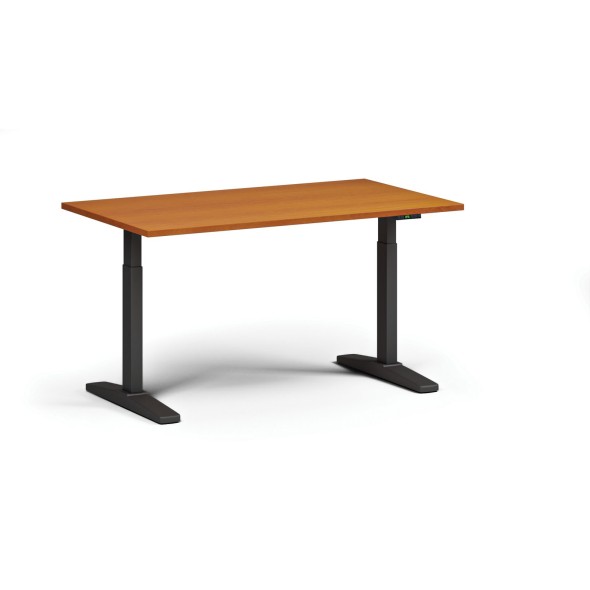 Stół z regulacją wysokości, elektryczny, 675-1325 mm, blat 1400x800 mm, podstawa czarna, czereśnia