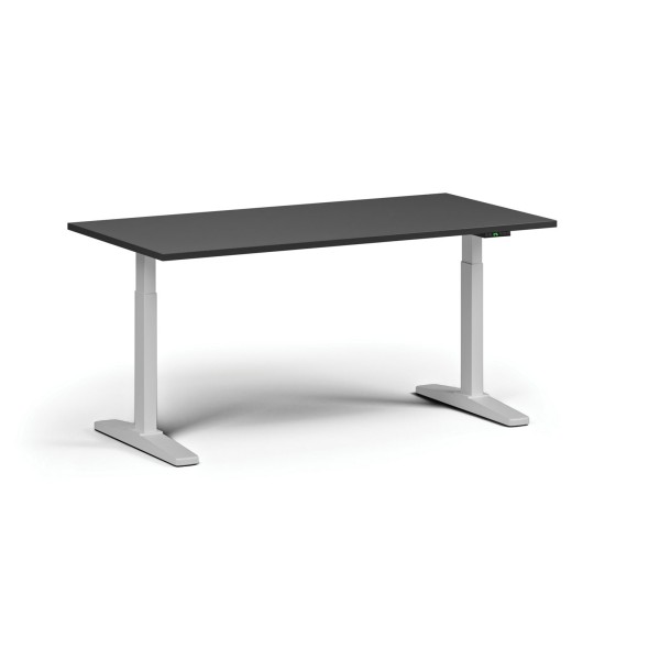 Stół z regulacją wysokości, elektryczny, 675-1325 mm, blat 1600x800 mm, podstawa biała, grafit