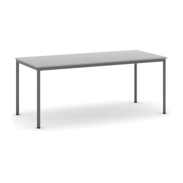 Stůl jídelní, 1800 x 800 mm deska šedá, podnož tm. šedá