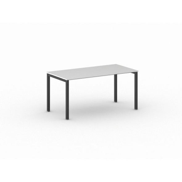 Stůl Square s černou podnoží 1600 x 800 x 750 mm, bílá