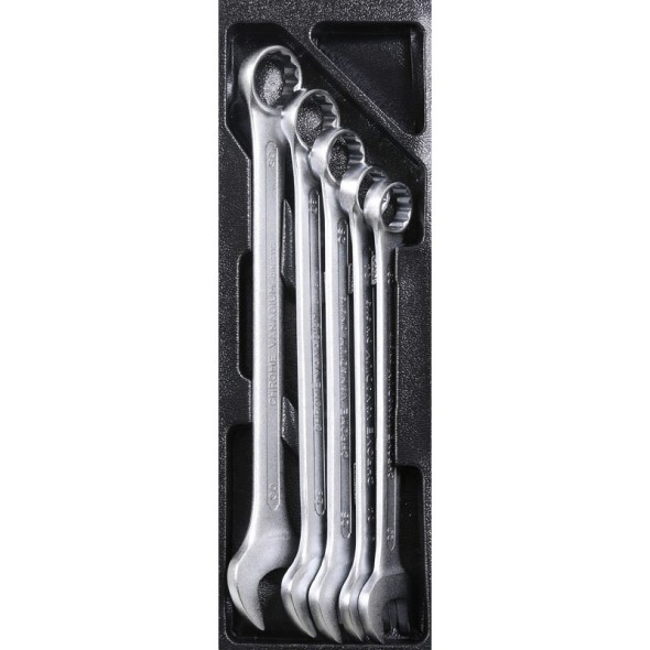 Súprava kľúčov 5 ks, očkové/ploché - vložka do zásuvky EXPERT, 40 x 140 x 410 mm, chróm vanádium