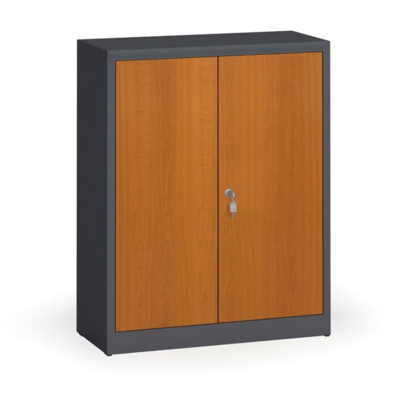 Svařované skříně s lamino dveřmi, 1150 x 920 x 400 mm, RAL 7016/třešeň