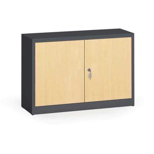 Svařované skříně s lamino dveřmi, 800 x 1200 x 400 mm, RAL 7016/bříza