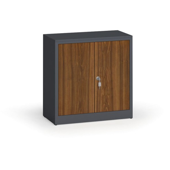 Svařované skříně s lamino dveřmi, 800 x 800 x 400 mm, RAL 7016/ořech