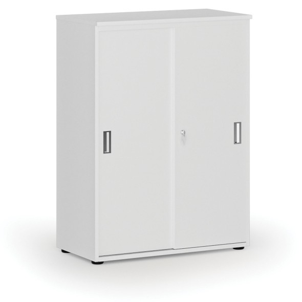 Szafa biurowa z drzwiami przesuwnymi PRIMO WHITE, 1087 x 800 x 420 mm, biały