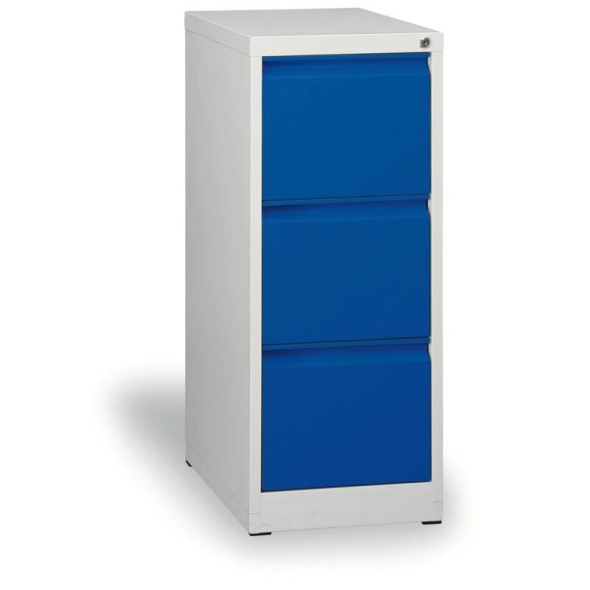 Szafa kartotekowa A4, 3 szuflady, niebieska, wys. 1320 mm