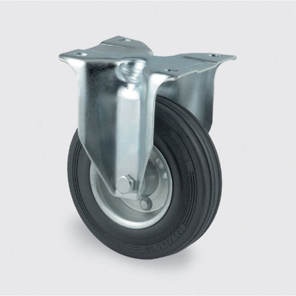 Transportné koliesko 100 mm, kovový disk, čierna guma