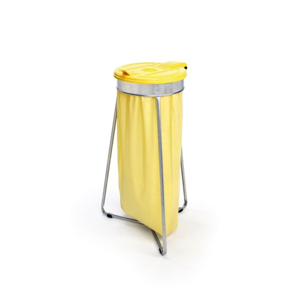 Trójnożny stojak na 1 worek na śmieci 70 / 120 L, z pokrywą