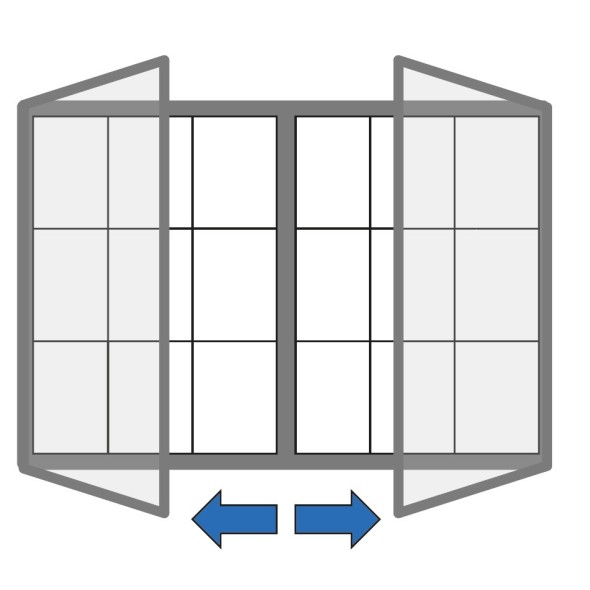 Venkovní vitrína magnetická, s dvoukřídlými dveřmi, 1440 x 1000 mm