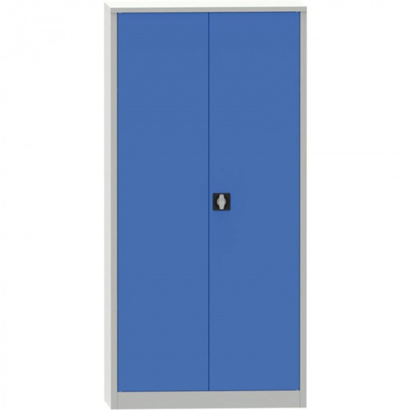 Viacúčelová kovová skriňa, 4 police, 1950 x 950 x 400 mm, modré dvere