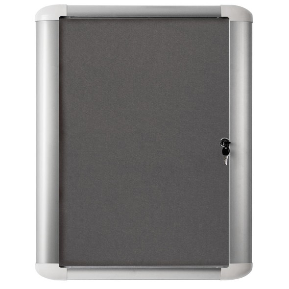 Vnitřní informační vitrína MASTER, textilní, šedá, 816 x 995 mm