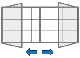 Vonkajšia vitrína magnetická, s dvojkrídlovými dverami, 2300 x 1000 mm