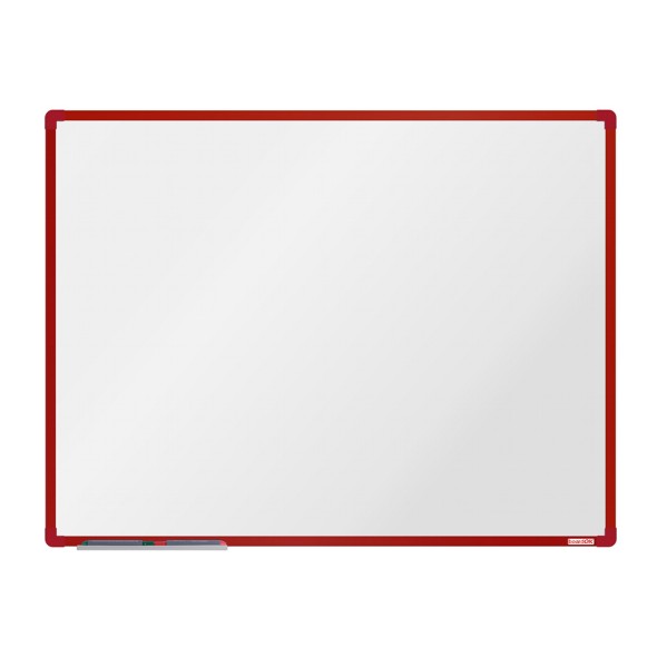 Whiteboard, Magnettafel boardOK, 1200 x 900 mm, roter Rahmen