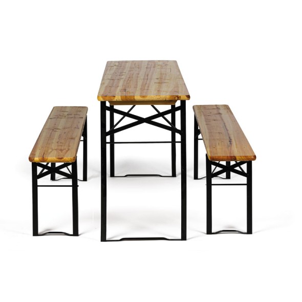 Záhradný pivný set bez operadiel - 2x zahradna lavica, 1x vonkajší stôl