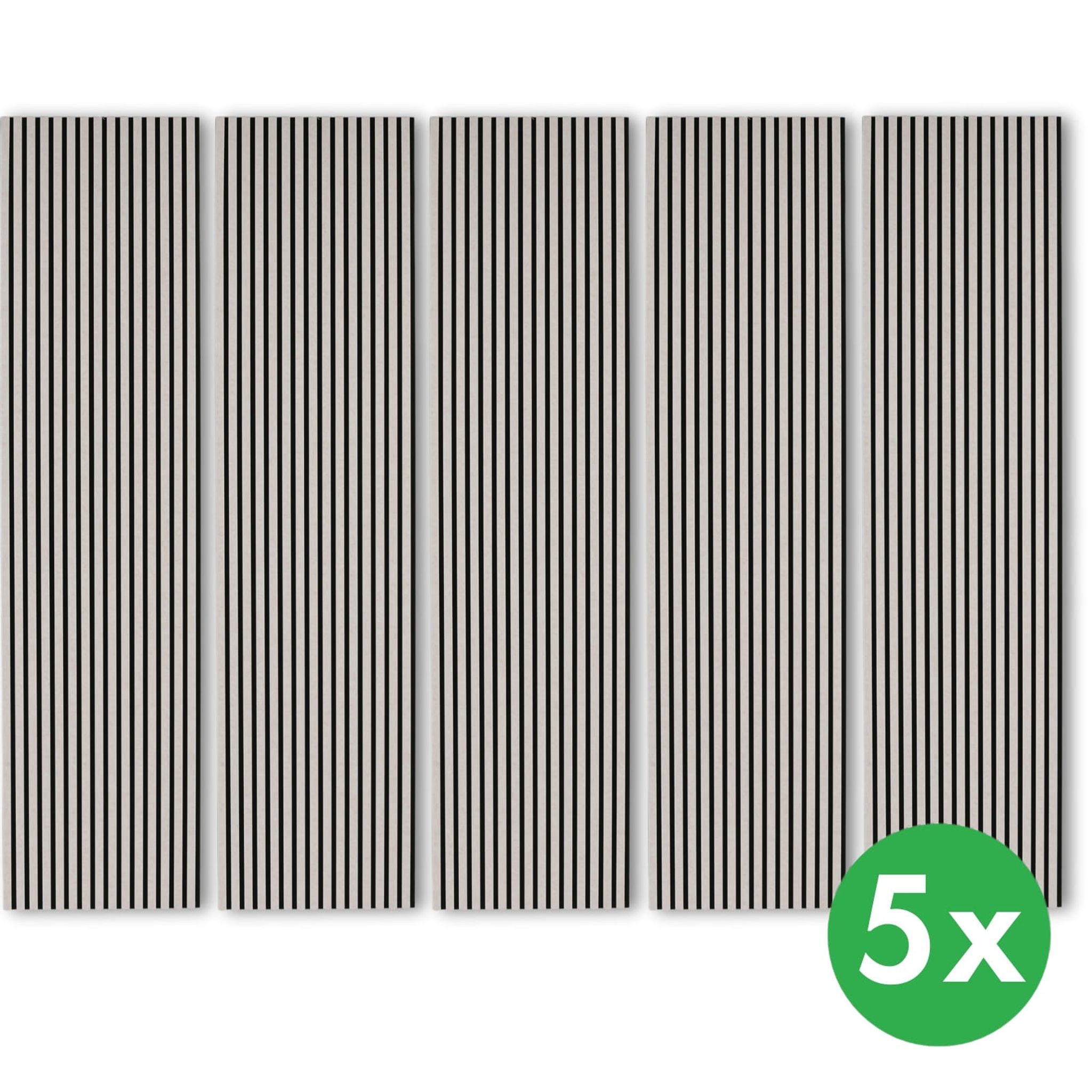 Dekorativní akustický panel, 2400 x 600 mm, balení 5 ks, černá / béžová