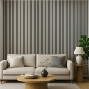 Dekorativní akustický panel, 2400 x 600 mm, balení 5 ks, černá / béžová