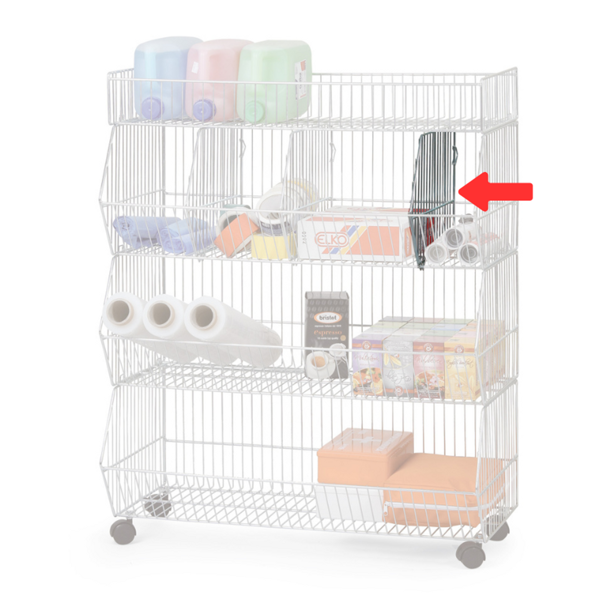 Děliče pro drátěné koše s hloubkou 430 mm,  pozink