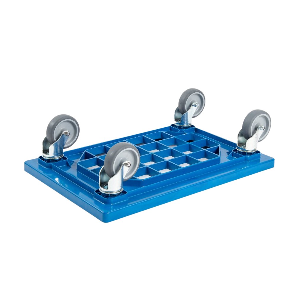 BRB Transportroller 6er Set Blau - Flüsterrollen Für Behälter 600x400mm