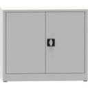 Dielenská policová skriňa na náradie KOVONA JUMBO, 1 polica, zváraná, 800 x 950 x 500 mm, sivá / modrá