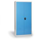 Dielenská policová skriňa na náradie KOVONA JUMBO, 4 police, demontovaná, 1200 x 800 x 1950 mm, sivá / modrá