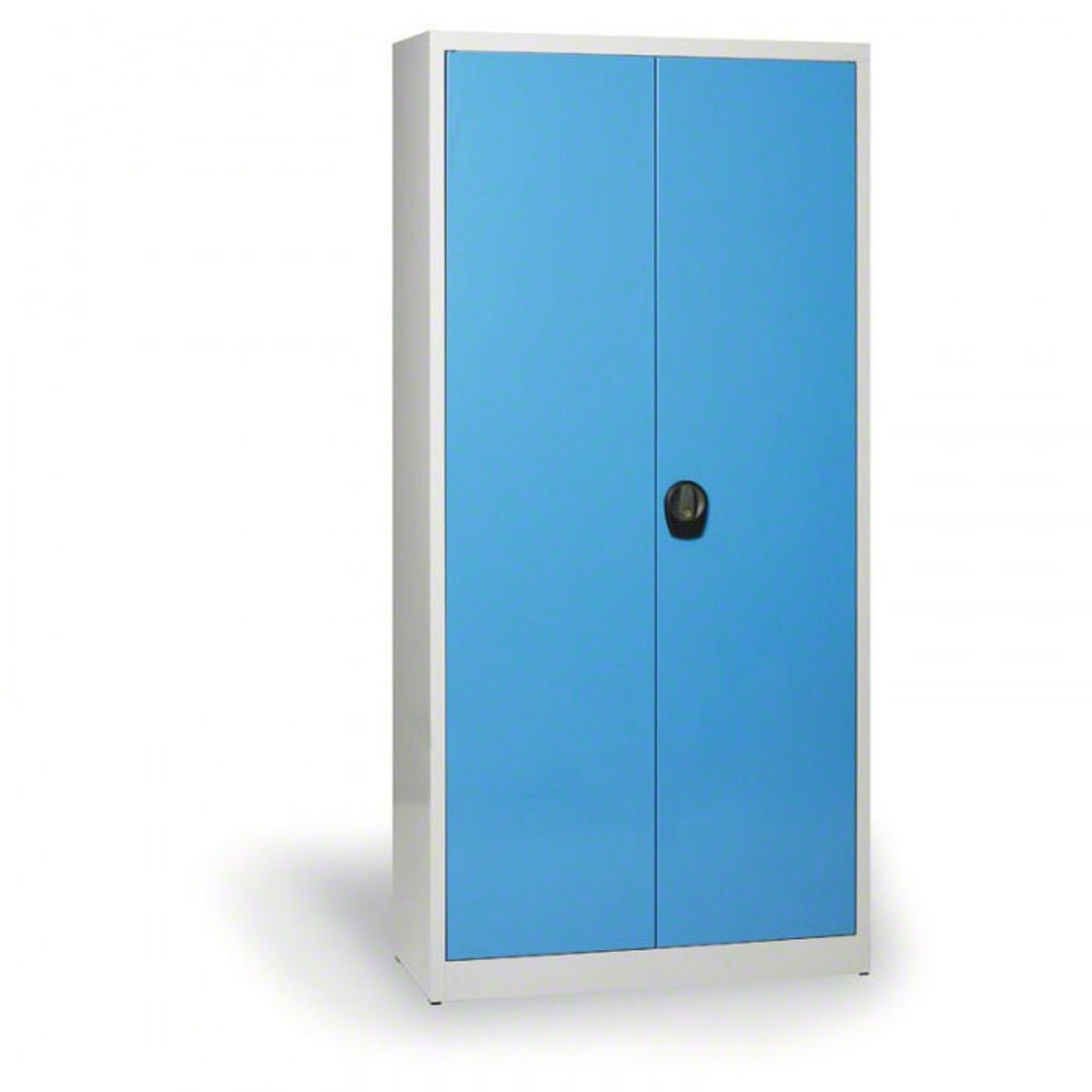 Dielenská policová skriňa na náradie KOVONA JUMBO, 4 police, demontovaná, 1200 x 800 x 1950 mm, sivá / modrá