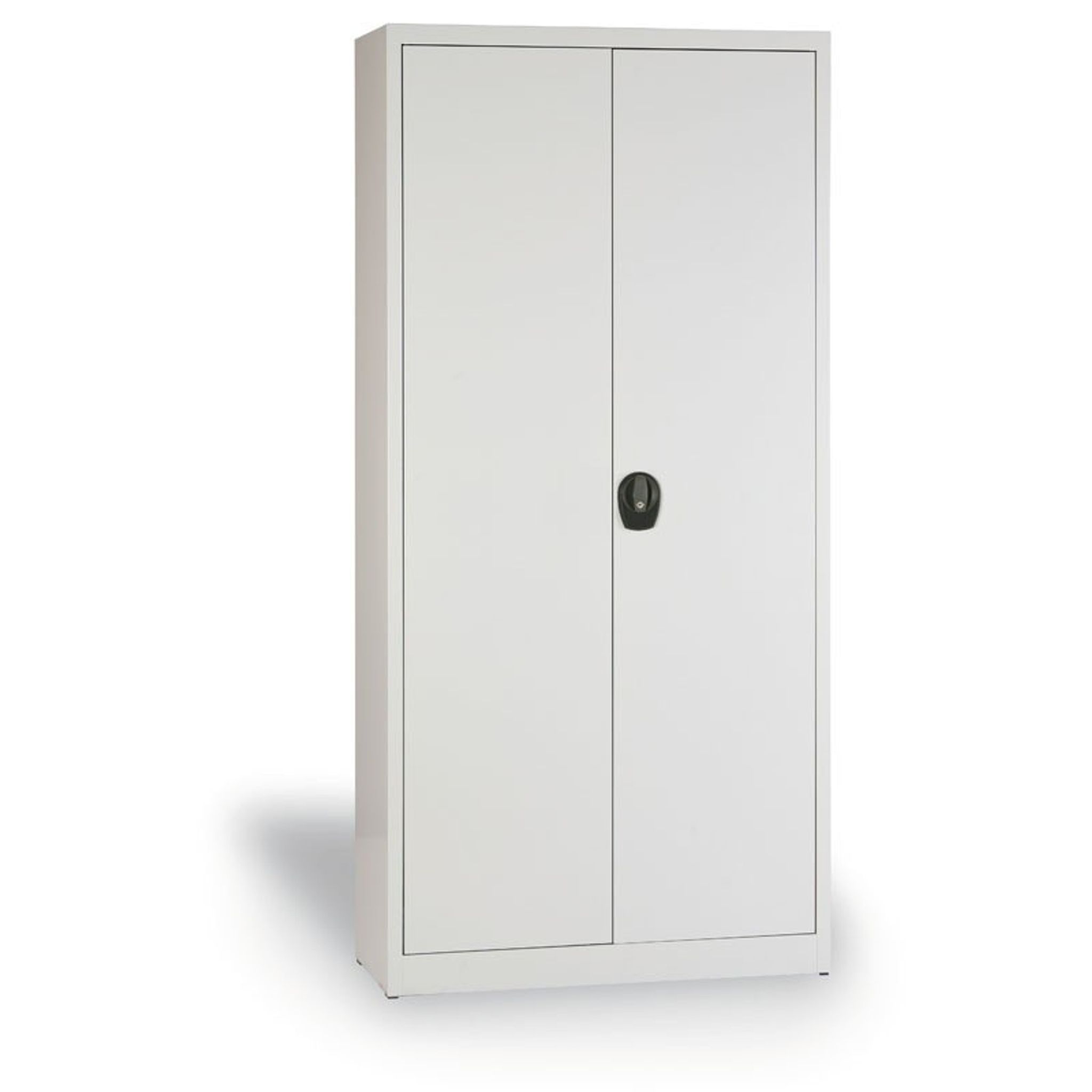 Dielenská policová skriňa na náradie KOVONA JUMBO, 4 police, zmontovaná, 950 x 800 x 1950 mm, sivá / sivá