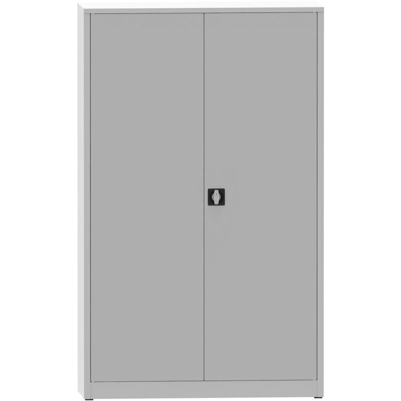 Fotografia produktu: Dielenská policová skriňa na náradie KOVONA JUMBO, 4 police, zváraná, 1200 x 600 x 1950 mm, sivá / sivá