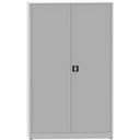 Dielenská policová skriňa na náradie KOVONA JUMBO, 4 police, zváraná, 1200 x 600 x 1950 mm, sivá / sivá