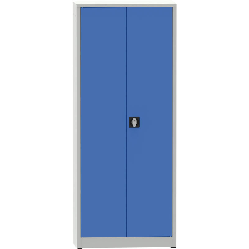 Fotografia produktu: Dielenská policová skriňa na náradie KOVONA JUMBO, 4 police, zváraná, 800 x 600 x 1950 mm, sivá / modrá
